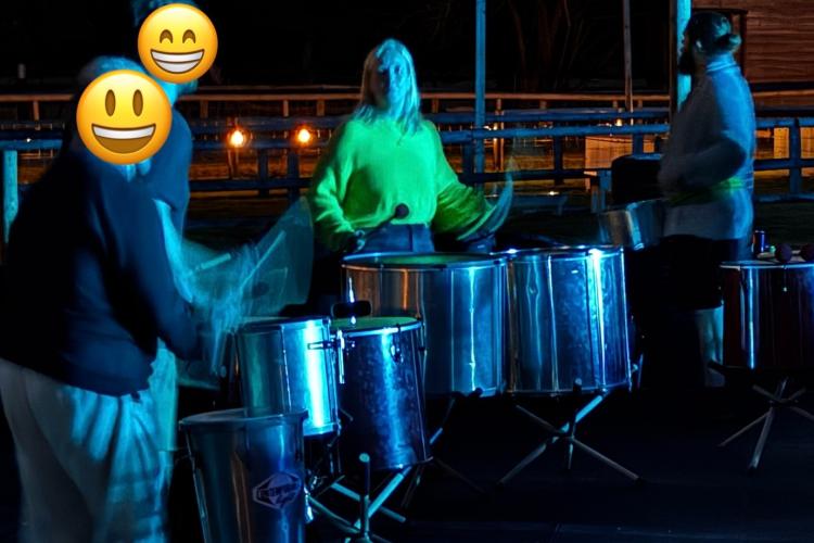 Steel drumming workshops at the rave!