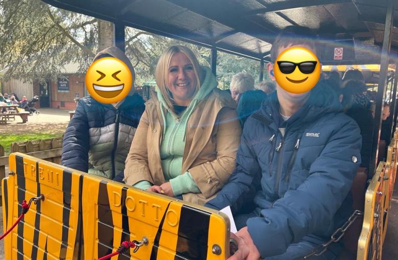 Rachael joins the kids on the Train