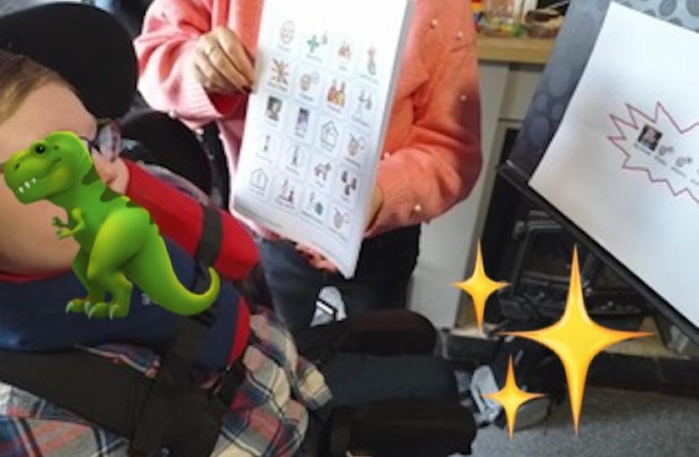 Boy Wonder using eye-pointing to share his views, wishes and aspirations