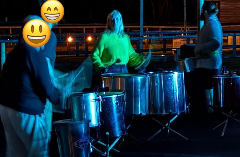 Steel drumming workshops at the rave!